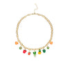 Wholesale Unisex Retro Fruit Style Stainless Steel And Copper Electroplated Necklace Pendant With Regular Chain