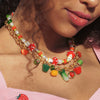 Wholesale Unisex Retro Fruit Style Stainless Steel And Copper Electroplated Necklace Pendant With Regular Chain