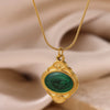 Wholesale Unisex Retro Geometric Electroplated Gold Stainless Steel Cross Chain Pendant Necklace