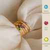 Wholesale Unisex Retro Geometric Electroplated Titanium Steel Ring With Horse Eye Color Zircon