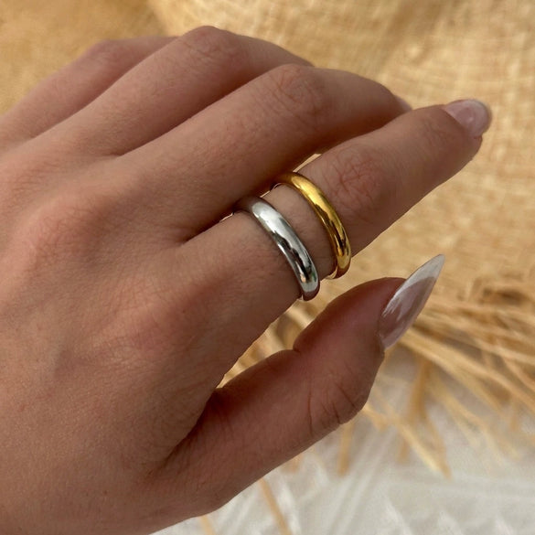 Wholesale Unisex Retro Geometric Stainless Steel Electroplated Rings
