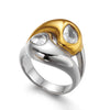 Wholesale Unisex Retro Geometric Stainless Steel Electroplated Rings