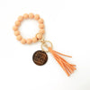 Wholesale Unisex Retro Handmade Leopard Spotted Wood Bead Bracelet Keychain