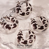 Wholesale Unisex Retro Leopard Print Polka Dot Geometric Stainless Steel And Resin Electroplated Earrings
