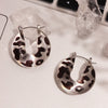 Wholesale Unisex Retro Leopard Print Polka Dot Geometric Stainless Steel And Resin Electroplated Earrings