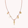 Wholesale Unisex Retro Minimalist Electroplated 18K Gold Stainless Steel And Copper Seahorse Pendant Clavicle Necklace With Braided Color Rope