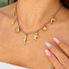 Wholesale Unisex Retro Minimalist Electroplated 18K Gold Stainless Steel And Copper Seahorse Pendant Clavicle Necklace With Braided Color Rope