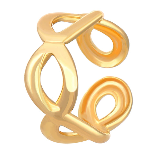 Wholesale Unisex Retro Minimalist Geometric Cshaped Copper Electroplated Ear Clips For Men And Women