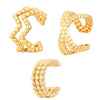 Wholesale Unisex Retro Minimalist Geometric Cshaped Copper Electroplated Ear Clips For Men And Women