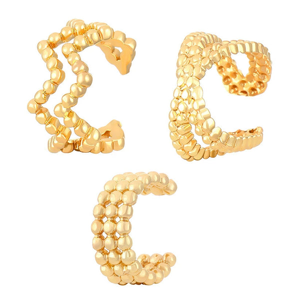 Wholesale Unisex Retro Minimalist Geometric Cshaped Copper Electroplated Ear Clips For Men And Women