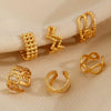 Wholesale Unisex Retro Minimalist Geometric Cshaped Copper Electroplated Ear Clips For Men And Women