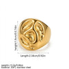 Wholesale Unisex Retro Palace Style Geometric Titanium Steel Electroplated Concaveconvex Texture Ring