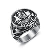 Wholesale Unisex Retro Personality Animal Zodiac Sailing Boat Octopus Polish Stainless Steel Titanium Steel Ring
