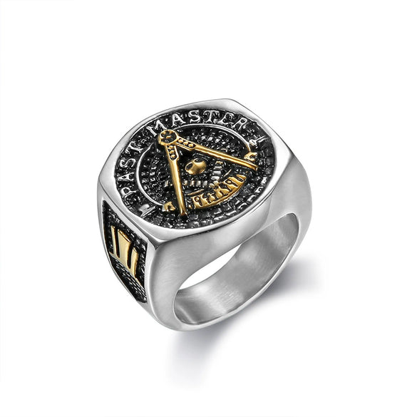 Wholesale Unisex Retro Personality Ring Titanium Steel Oil Treated