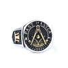 Wholesale Unisex Retro Personality Ring Titanium Steel Oil Treated