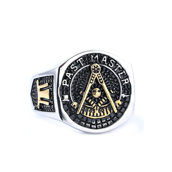 Wholesale Unisex Retro Personality Ring Titanium Steel Oil Treated