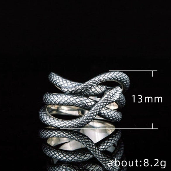 Wholesale Unisex Retro Silverplated Copper Snake Ring