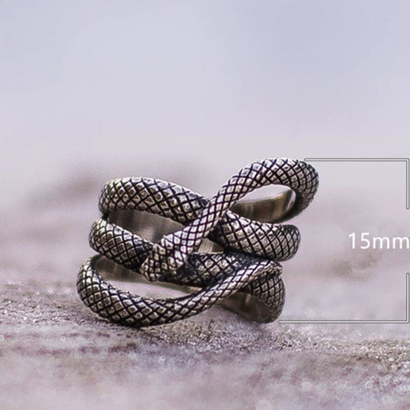 Wholesale Unisex Retro Silverplated Copper Snake Ring
