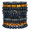 Wholesale Unisex Retro Simple Multilayer Stacked Handstring With Turquoise Wooden Beads Manual Design