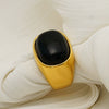 Wholesale Unisex Retro Square Stainless Steel 18K Goldplated Ring