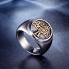 Wholesale Unisex Retro Titanium Steel And 316 Stainless Steel Ring With Animal And Zodiac Pattern