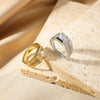 Wholesale Unisex Ring Copper 18K Gold Plated Geometric Irregular Set With Diamonds