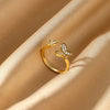 Wholesale Unisex Ring Copper 18K Gold Plated Geometric Irregular Set With Diamonds
