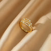 Wholesale Unisex Ring Copper 18K Gold Plated Geometric Irregular Set With Diamonds
