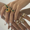 Wholesale Unisex Rings Stainless Steel Geometric Electroplated Titanium Steel Hand Jewelry
