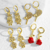 Wholesale Unisex Rock Earrings Copper 18K Gold Plated Geometric And Cartoon Pattern Simple Style