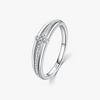 Wholesale Unisex S925 Sterling Silver Geometric Diamond Cross Ring Original Design