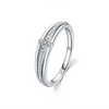 Wholesale Unisex S925 Sterling Silver Geometric Diamond Cross Ring Original Design