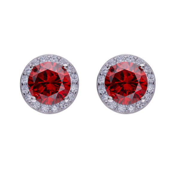 Wholesale Unisex S925 Sterling Silver Geometric Zircon Birthstone Earrings