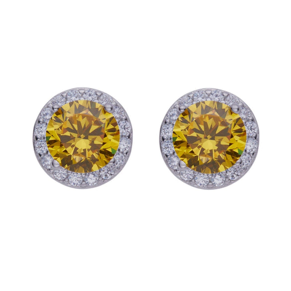 Wholesale Unisex S925 Sterling Silver Geometric Zircon Birthstone Earrings