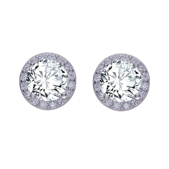 Wholesale Unisex S925 Sterling Silver Geometric Zircon Birthstone Earrings