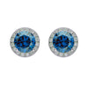 Wholesale Unisex S925 Sterling Silver Geometric Zircon Birthstone Earrings