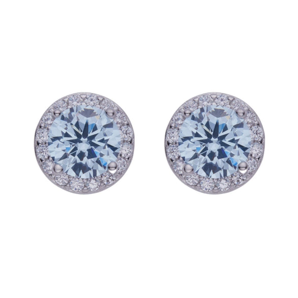 Wholesale Unisex S925 Sterling Silver Geometric Zircon Birthstone Earrings