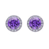 Wholesale Unisex S925 Sterling Silver Geometric Zircon Birthstone Earrings