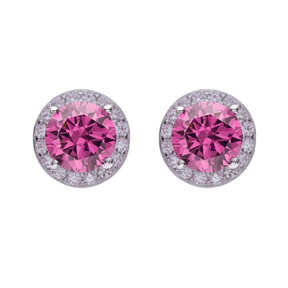 Wholesale Unisex S925 Sterling Silver Geometric Zircon Birthstone Earrings