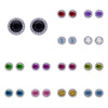 Wholesale Unisex S925 Sterling Silver Geometric Zircon Birthstone Earrings