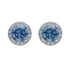 Wholesale Unisex S925 Sterling Silver Geometric Zircon Birthstone Earrings