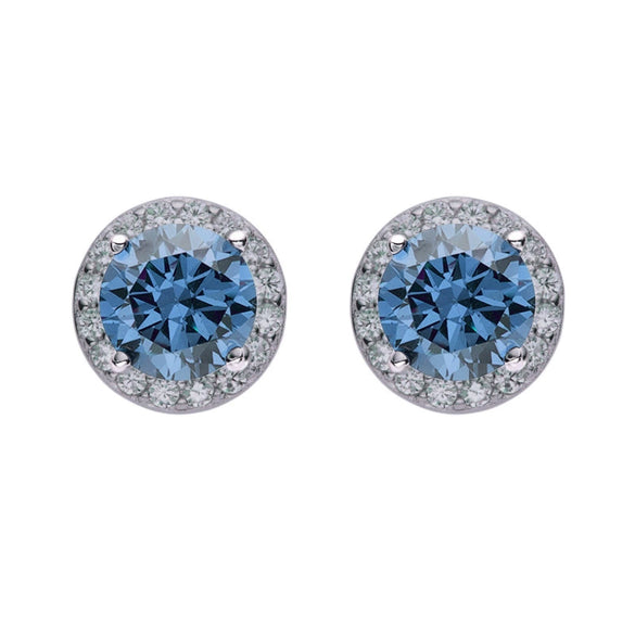 Wholesale Unisex S925 Sterling Silver Geometric Zircon Birthstone Earrings