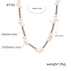 Wholesale Unisex Simple Geometric Electroplated Freshwater Pearl Beaded Stitching Steel Ball Titanium Steel Necklace