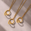 Wholesale Unisex Simple Geometric Ferris Wheel Asymmetrical Heart Pendant Necklace Made Of Titanium Steel With Electroplating Design