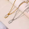 Wholesale Unisex Simple Geometric Ferris Wheel Rectangular Zircon Necklace In Titanium Steel With Electroplating