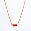 Wholesale Unisex Simple Geometric Square Zircon Twelve Birthstone 18K Plated Titanium Steel Ochain Bracelet