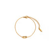 Wholesale Unisex Simple Geometric Square Zircon Twelve Birthstone 18K Plated Titanium Steel Ochain Bracelet