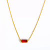 Wholesale Unisex Simple Geometric Square Zircon Twelve Birthstone 18K Plated Titanium Steel Ochain Bracelet
