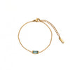 Wholesale Unisex Simple Geometric Square Zircon Twelve Birthstone 18K Plated Titanium Steel Ochain Bracelet