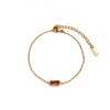 Wholesale Unisex Simple Geometric Square Zircon Twelve Birthstone 18K Plated Titanium Steel Ochain Bracelet